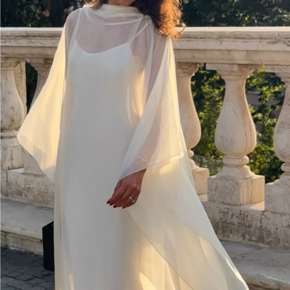 Chic White Maxi Dress with Sheer Overlay